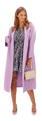 Model in a lavender coat
