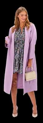 Model in a lavender coat