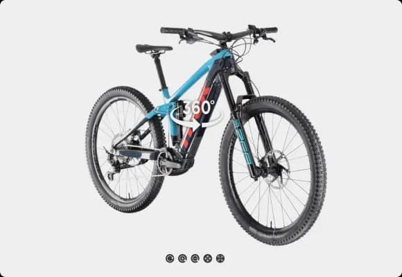 Blue Electric Mountain Bike 360 Spin View