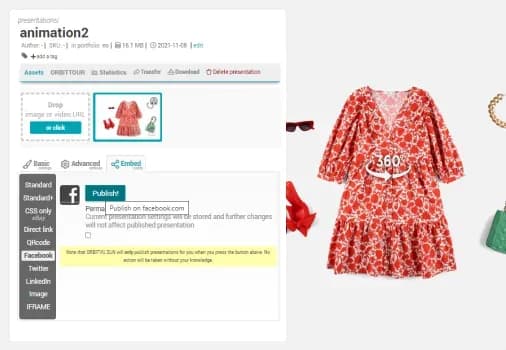 360 Product View Presentation Settings