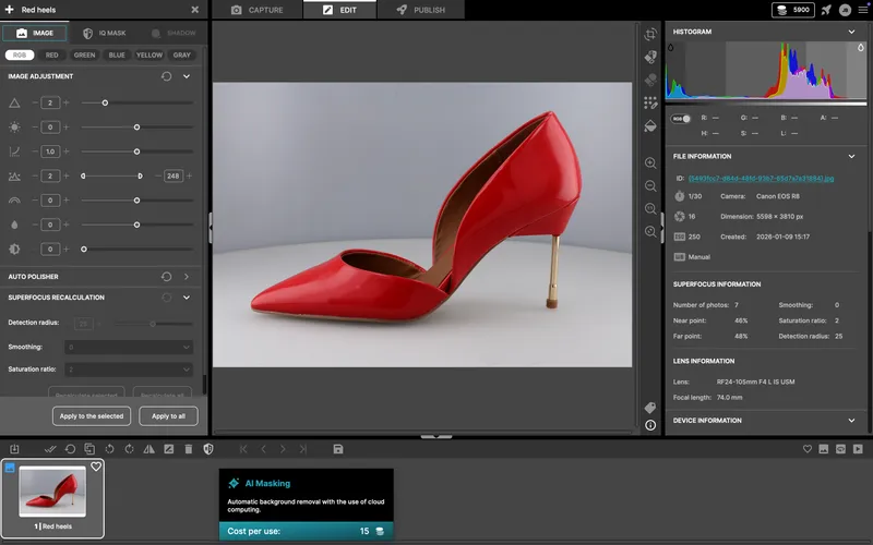 Click on the AI Masking tool