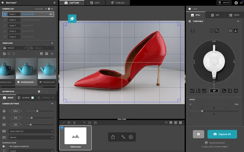 Shoot the product without the IQ Mask