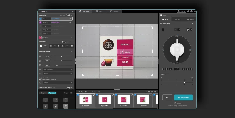 Capture your products and open the Edit tab in Orbitvu Station