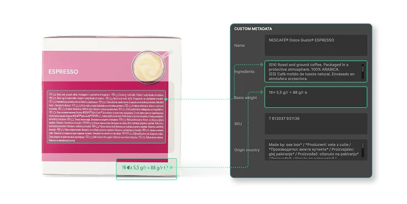 The extracted information is written into custom attributes